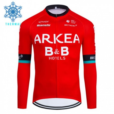 Wielershirt 2024 Arkea-B B Hotels Winter Thermal Fleece - Rood